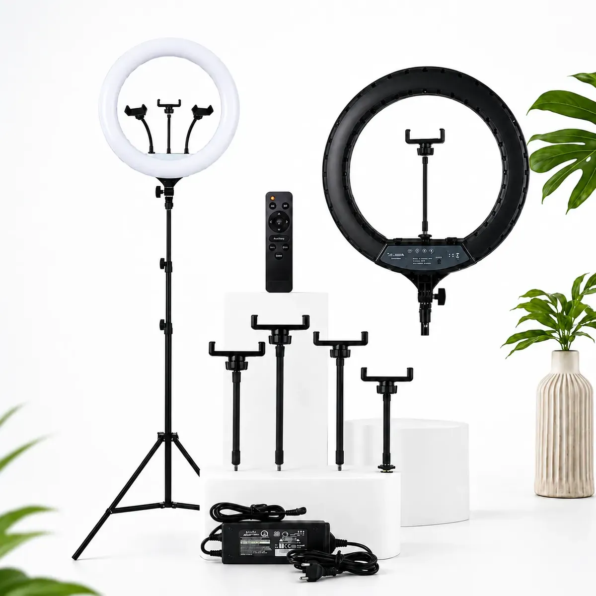 D_NQ_NP_2X_766253-MLB113306104269_062026-F-ring-light-led-iluminador-18potripe-21m-ringlinght-luz-led Ring Light 18" Com fonte e tripé - Imagem 1