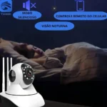 Camera Ip Segurança P2p 3 Antenas Wifi Visão Noturna Yoosee Cor Branco - Imagem 5