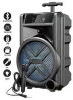 Caixa de som Bluetooth 8" com Microfone e rodinhas - Imagem 2