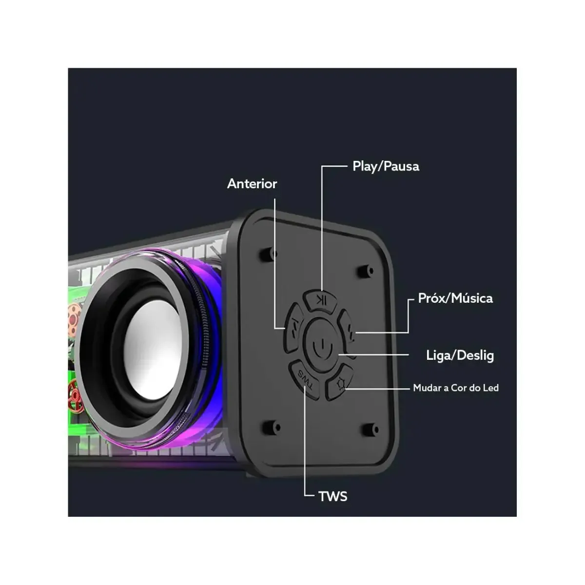 Caixa de Som portátil 10w Bluetooth Colortronic CS-200 - Imagem 2