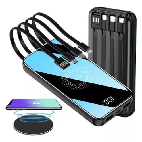 Carregador Portátil Power Bank 10.000Mah 4 Cabos + indução - Imagem 1