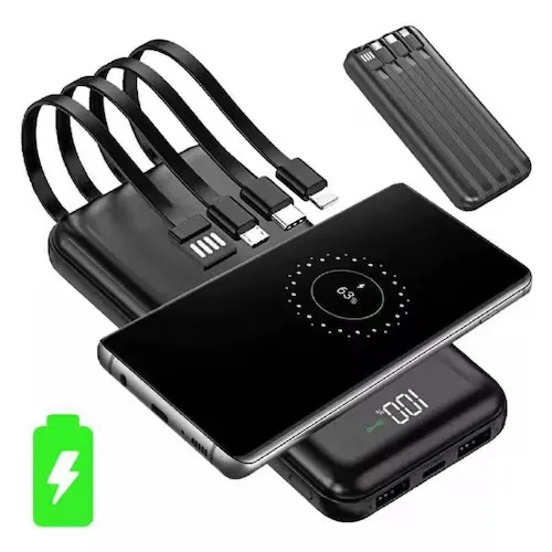 Carregador Portátil Power Bank 10.000Mah 4 Cabos + indução - Imagem 2