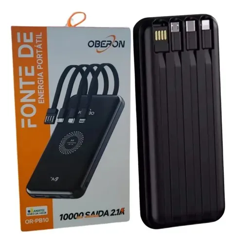Carregador Portátil Power Bank Para Iphone/usbc/v8 E Indução 10.000mah - Imagem 2