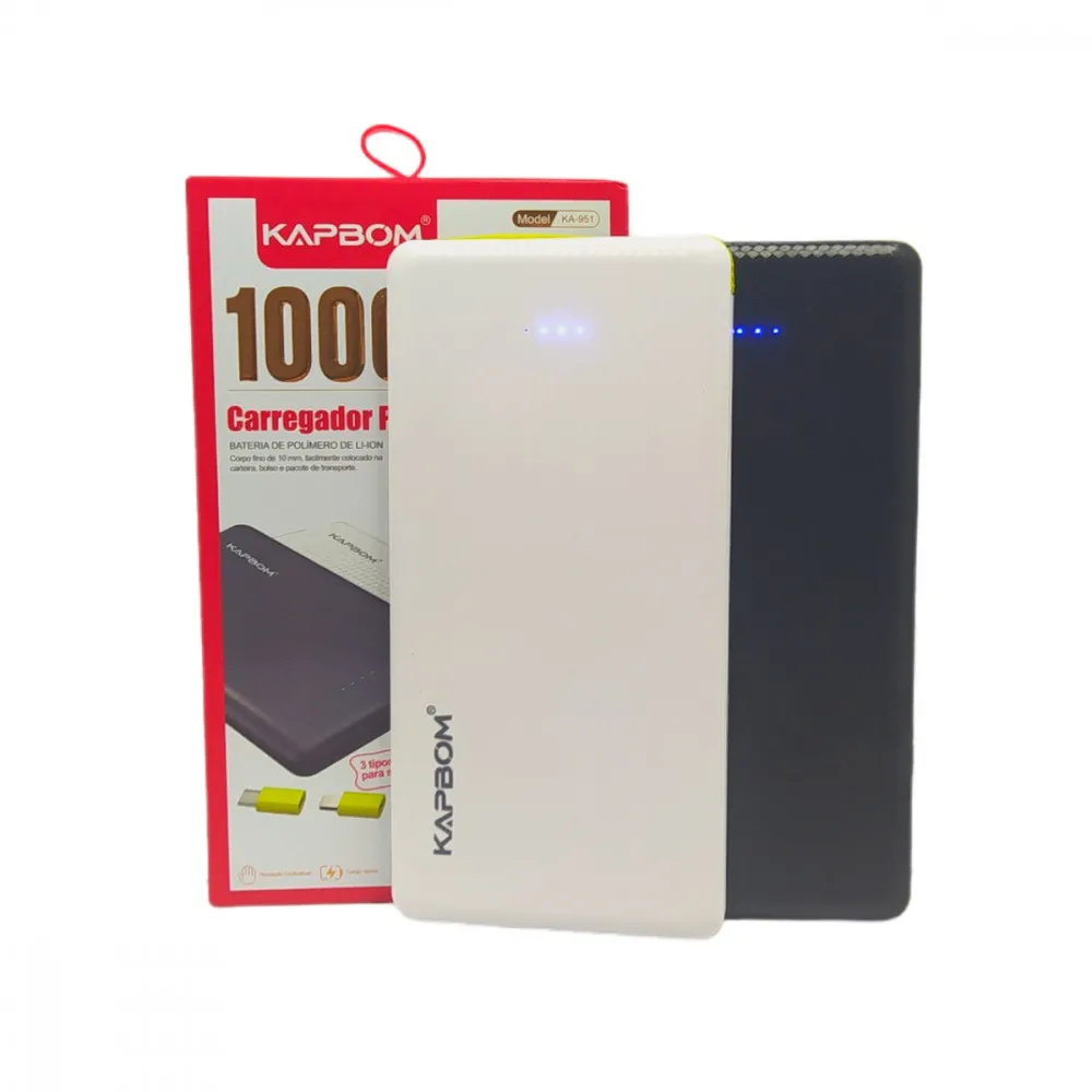 Carregador Portátil Turbo 1000mah c/ adaptadores - Imagem 1