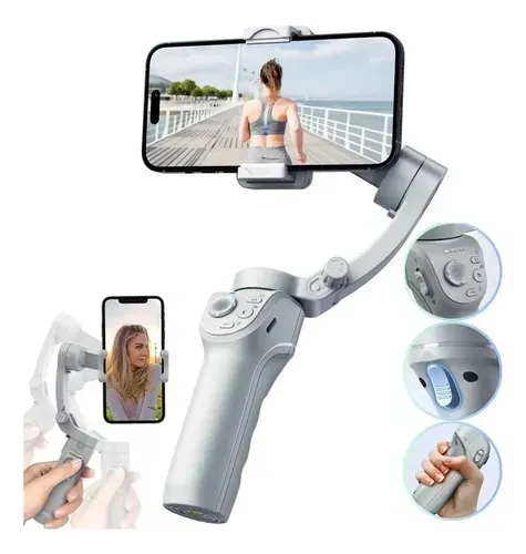 Gimbal Estabilizador De Celular Com Luz E Tripé - Imagem 2