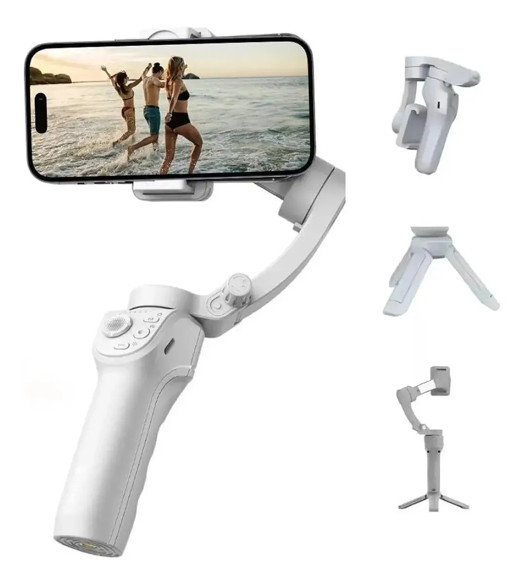 Gimbal Estabilizador De Celular Com Luz E Tripé - Imagem 1