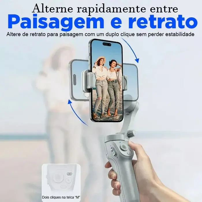 Gimbal Estabilizador De Celular Com Luz E Tripé - Imagem 3