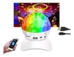 Mini globo led colorido com caixa de som