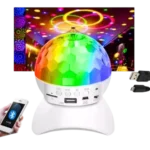 Mini globo led colorido com caixa de som