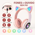 HEADPHONE BLUET GATINHO RGB B19B - Imagem 3