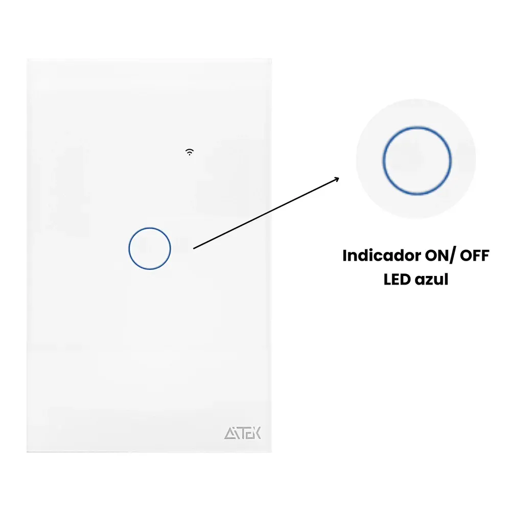 Interruptor Inteligente 1 Botão Touch Compatível Com Alexa/Google Home - Imagem 3