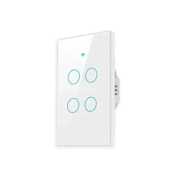 Interruptor Inteligente 4 Botões Touch Compatível Com Alexa/Google Home - Imagem 1
