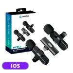 Kit c/ 2 Microfones de Lapela s/ Fio Lightning IOS