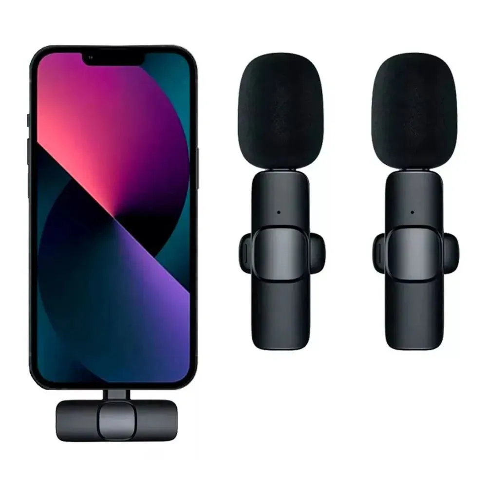 Kit c/ 2 Microfones de Lapela s/ Fio Lightning IOS - Imagem 2