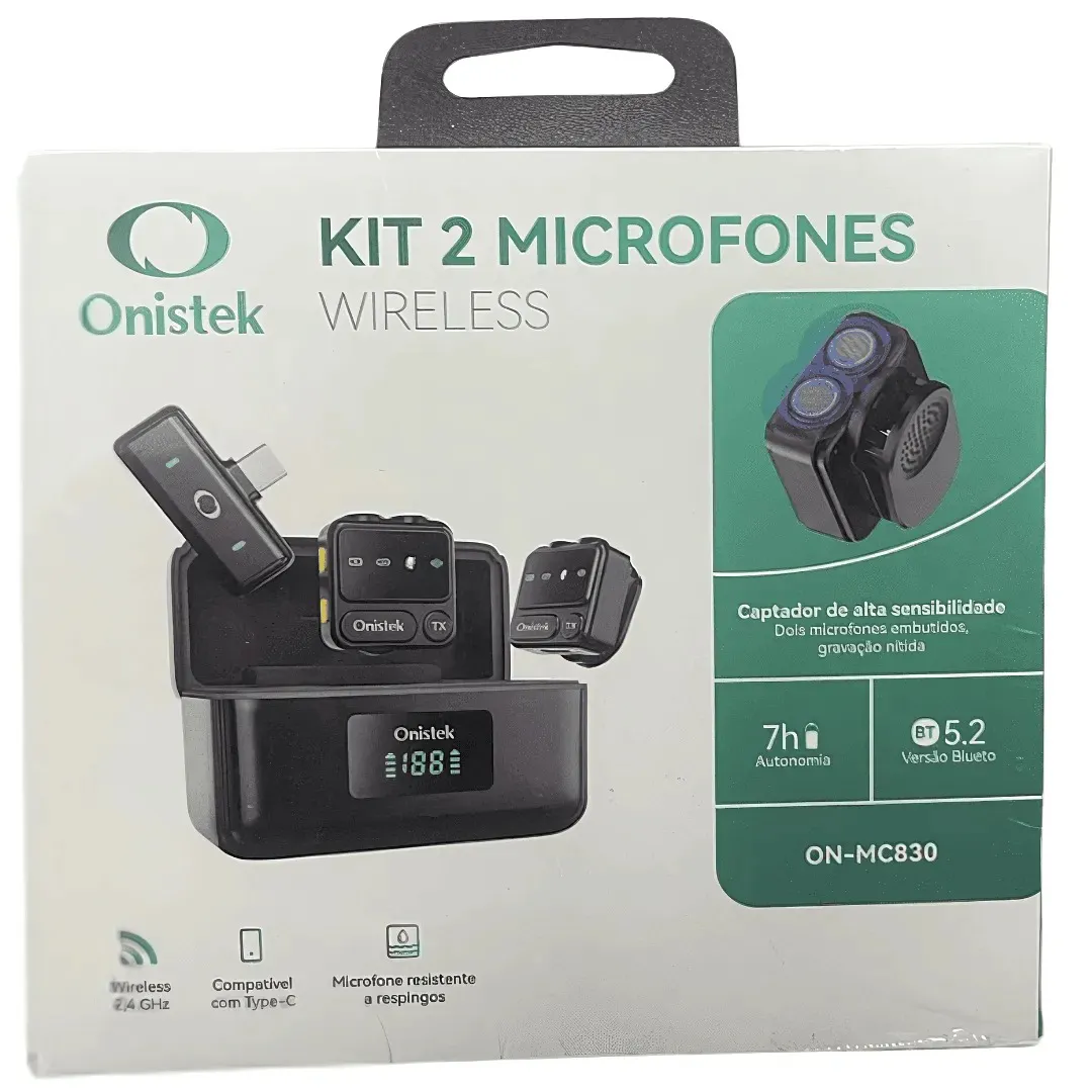Kit Microfone de Lapela Alta Sensibilidade - Tipo C - Imagem 2