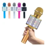 Microfone Sem Fio Bluetooth Karaokê Luz Led Festas