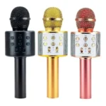 Microfone Sem Fio Bluetooth Karaokê Luz Led Festas - Imagem 3