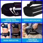 Bolsa Pochete Unissex Esportiva Sem Volume Compacta Leve impermeável porta celular porta garrafa - Imagem 3